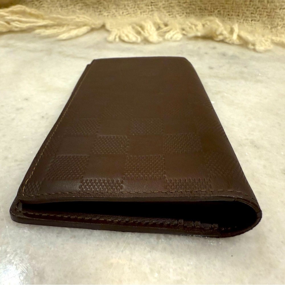 Louis Vuitton Brazza wallet in brown checkerboard print leather - Picture 12 of 14